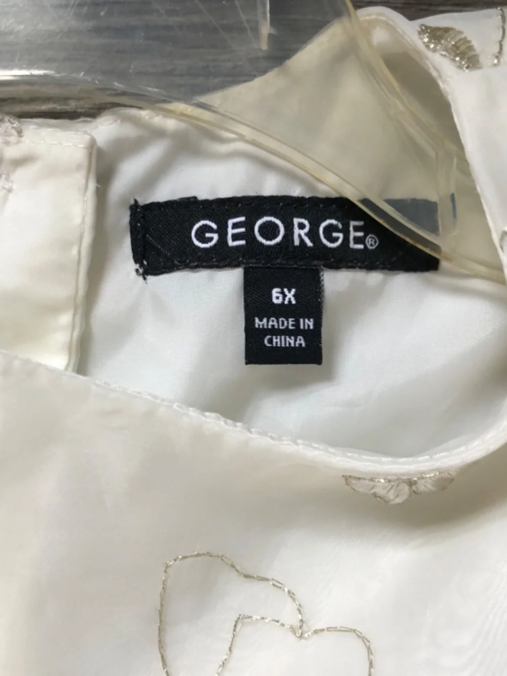 Cream and gold George fancy girls dress 6x